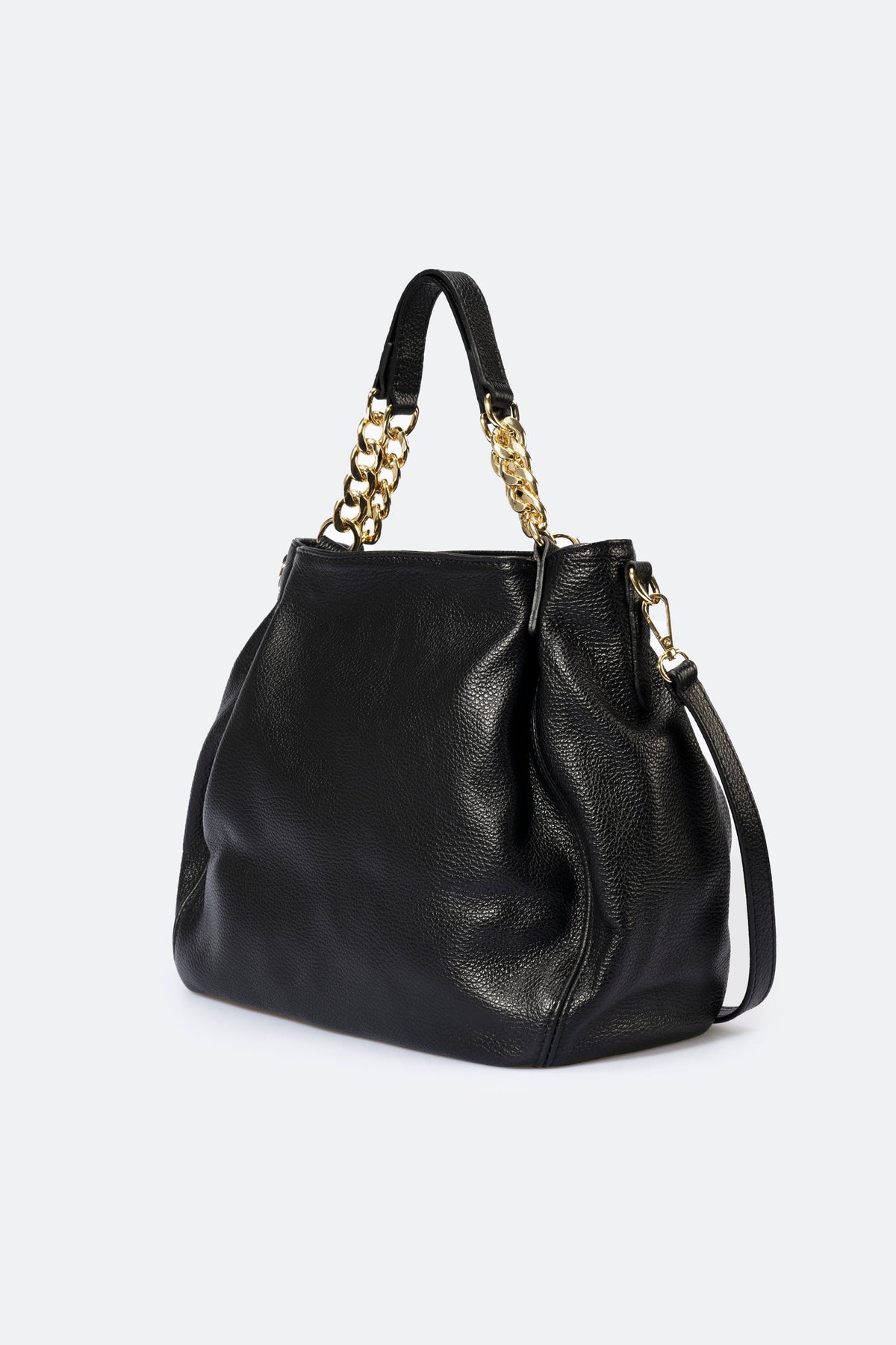Eleonora Made in Italy Leather Shoulder Bag – Black