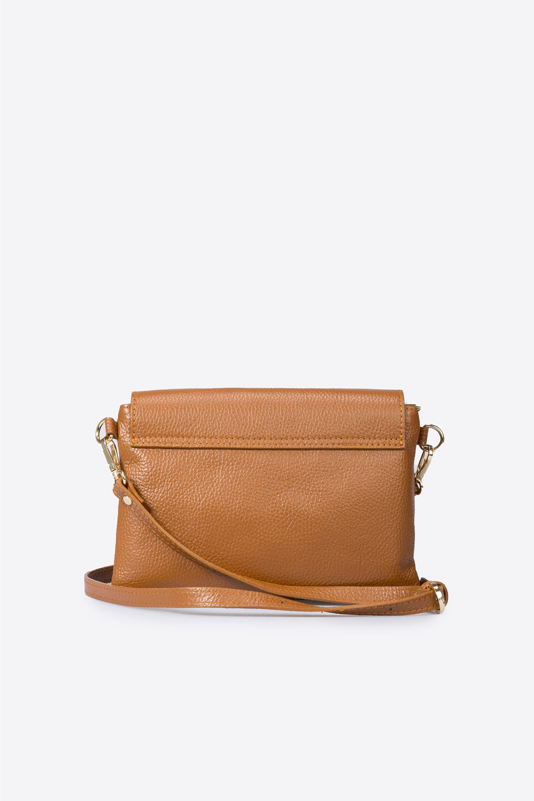 Ludovica Made in Italy Full Grain Leather Crossbody Bag – Cognac