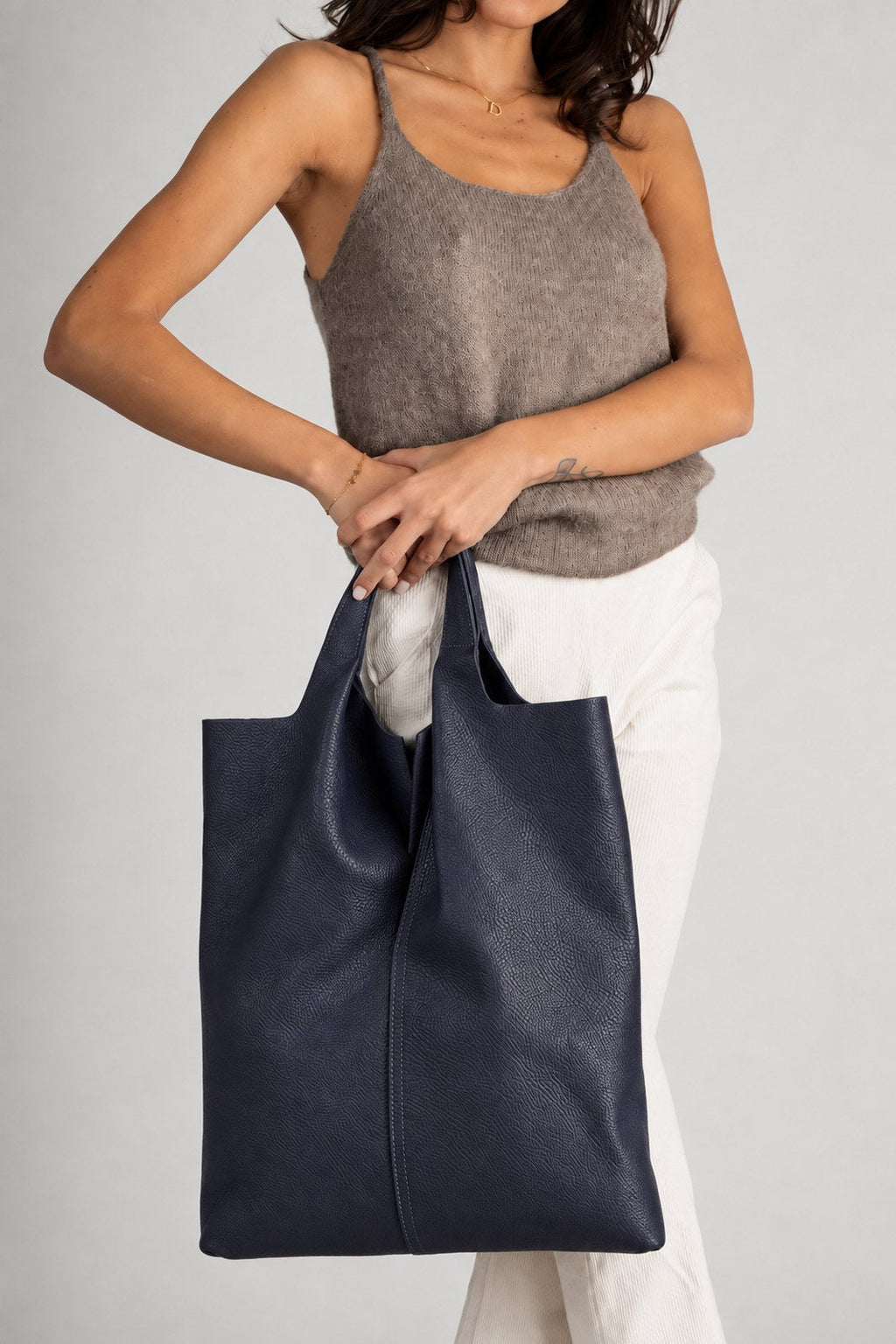 Martina Made in Italy Leather Tote Bag – Dark Blue