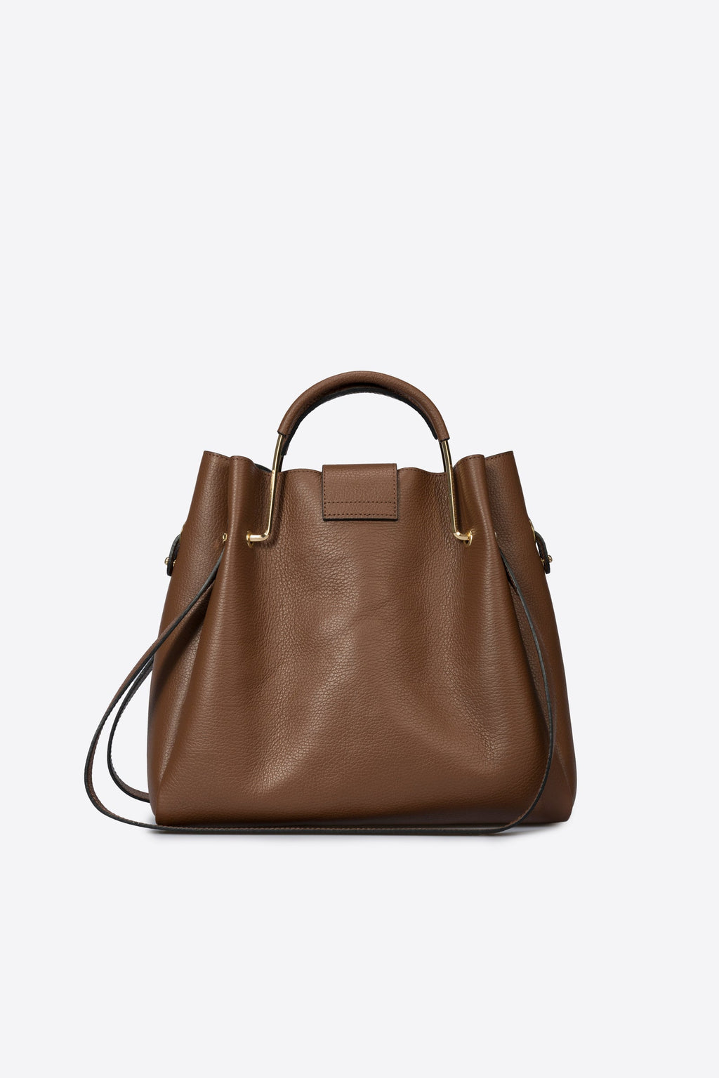 Diana Made in Italy Leather Top Handle Handbag – Brown