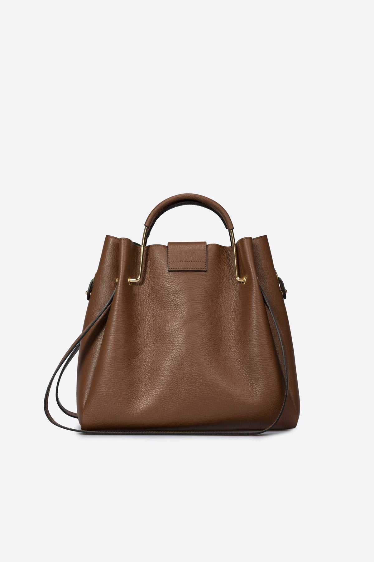 Diana Made in Italy Leather Top Handle Handbag – Brown
