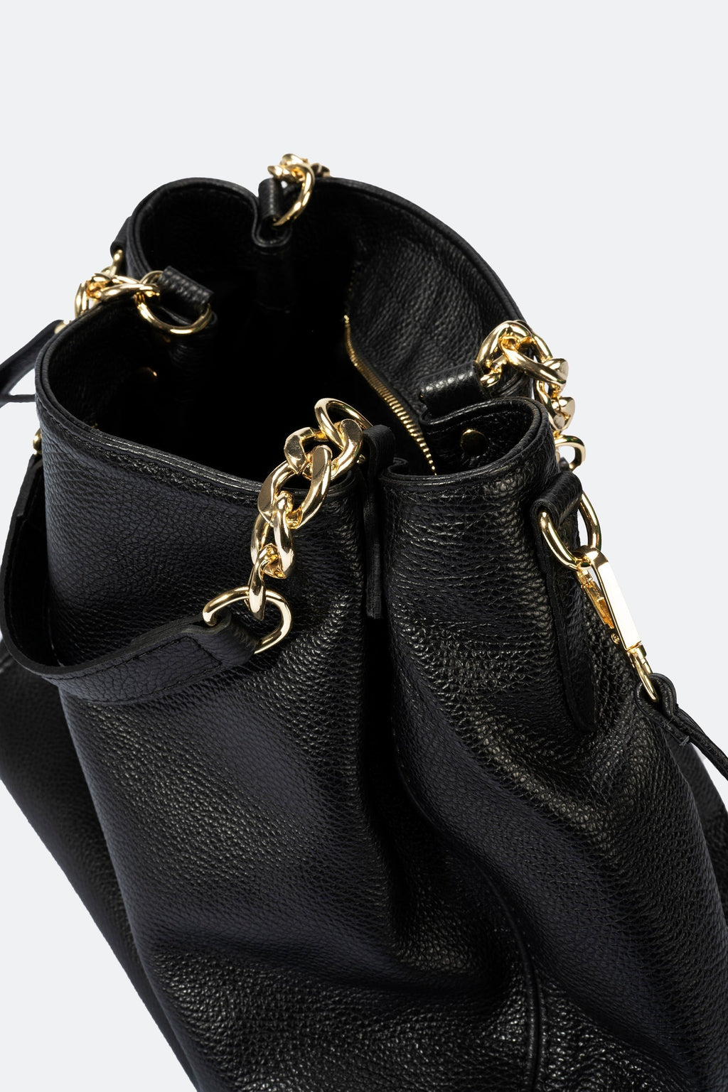 Eleonora Made in Italy Leather Shoulder Bag – Black