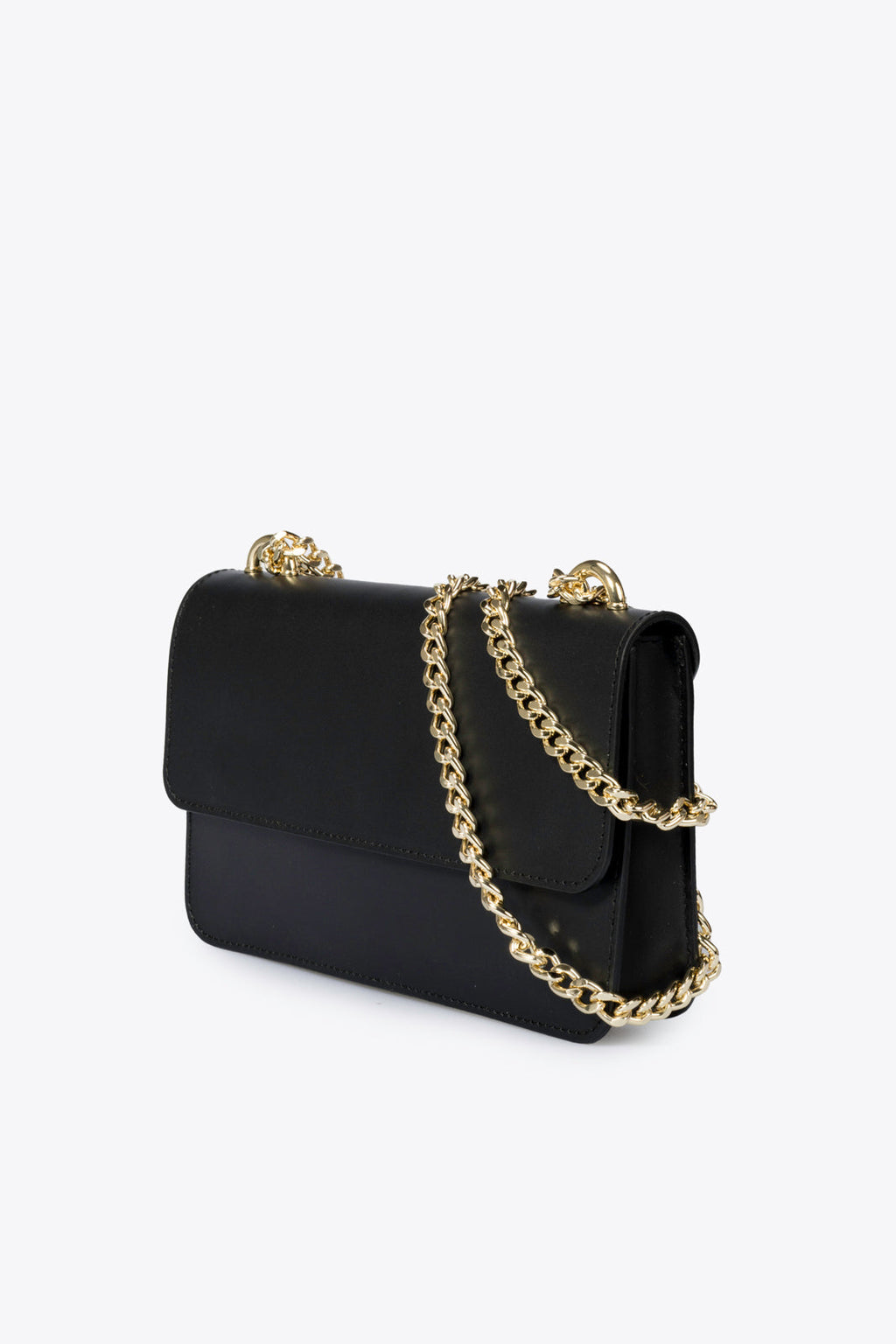 Chiara Made in Italy Leather Crossbody Bag – Black