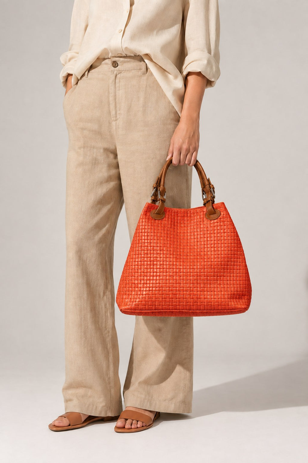 Aria Made in Italy Suede Leather Tote Bag – Red