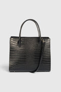 CASSANDRA leather top handle bag - Black