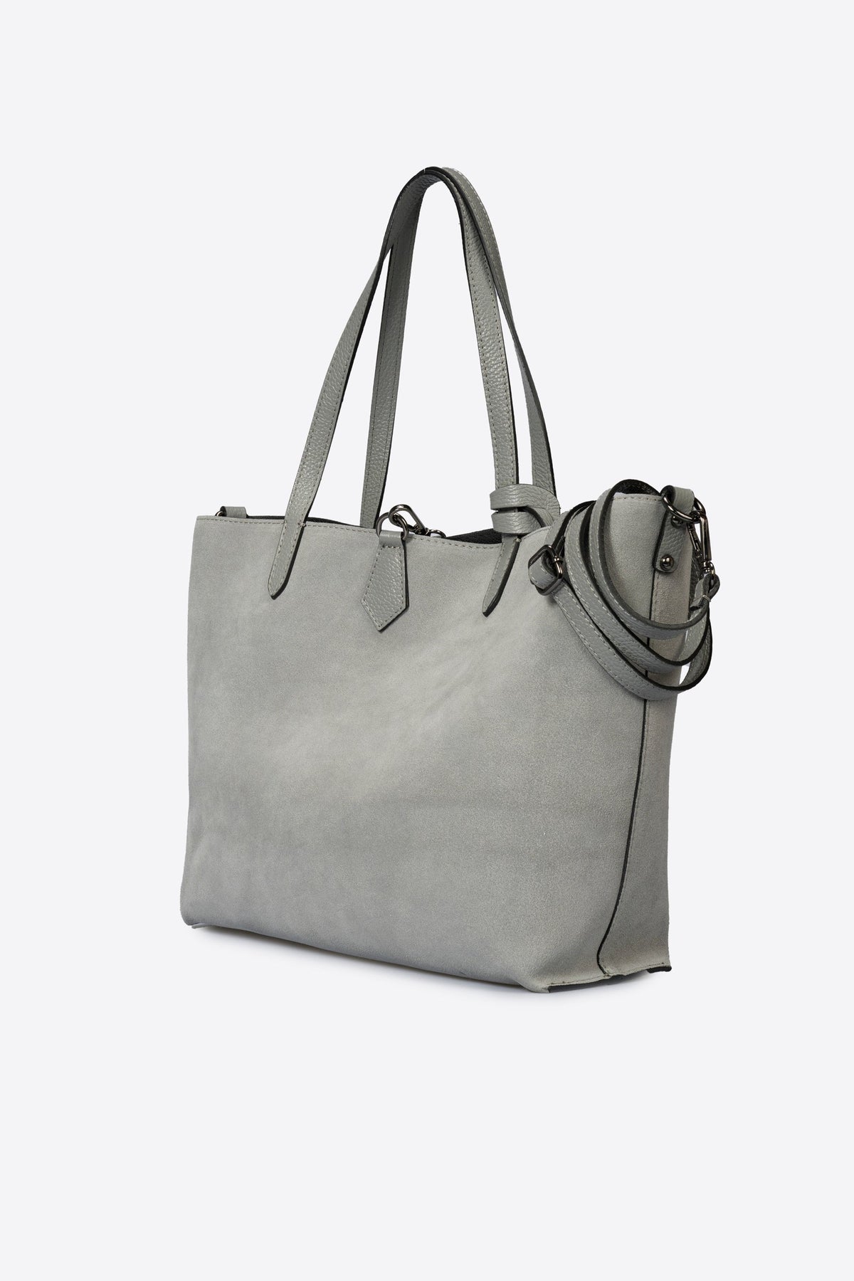 Raffaella Made in Italy Suede Leather Tote Bag – Grey