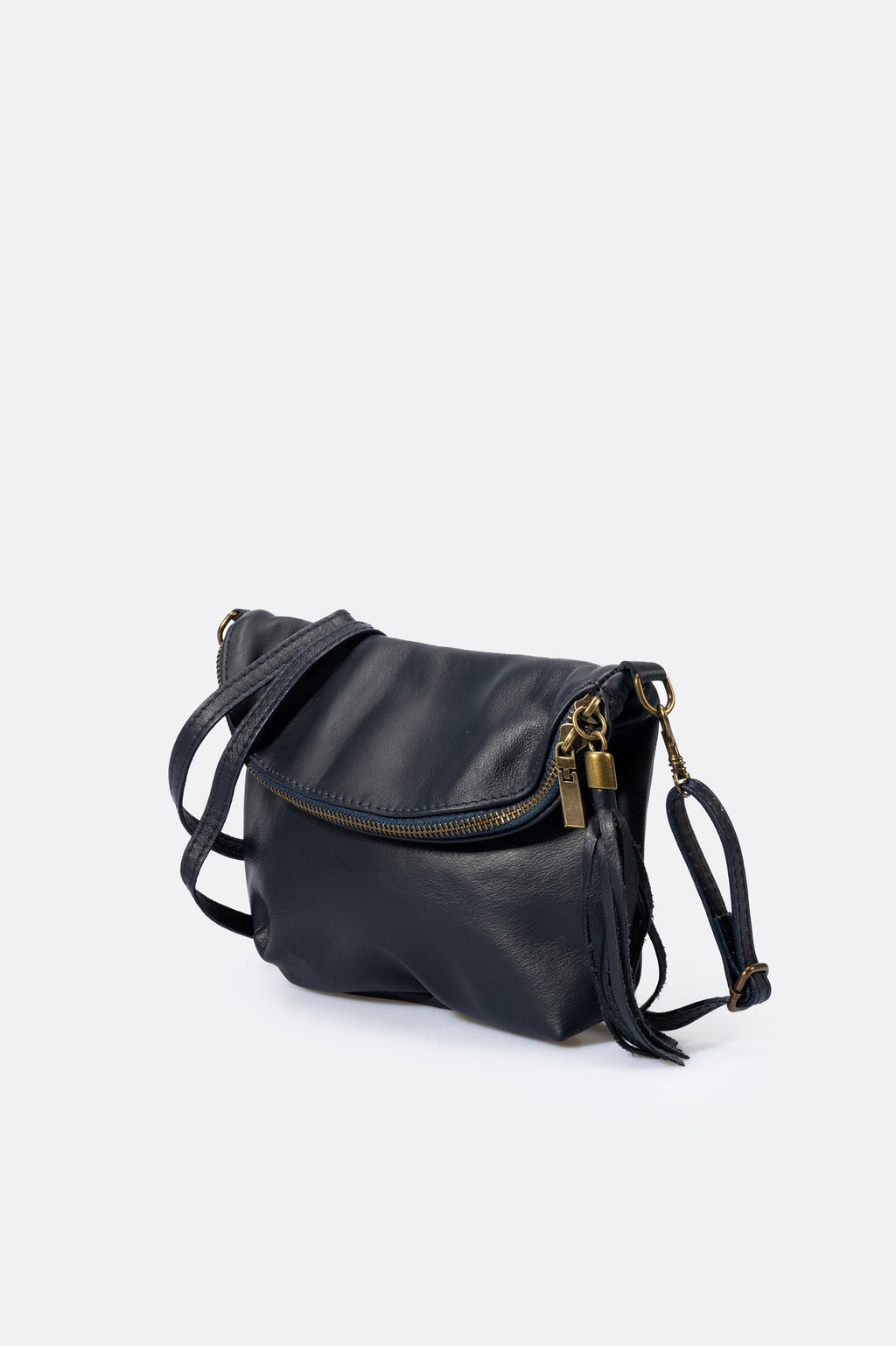 Alessia Made in Italy Full Grain Leather Crossbody Bag – Blue