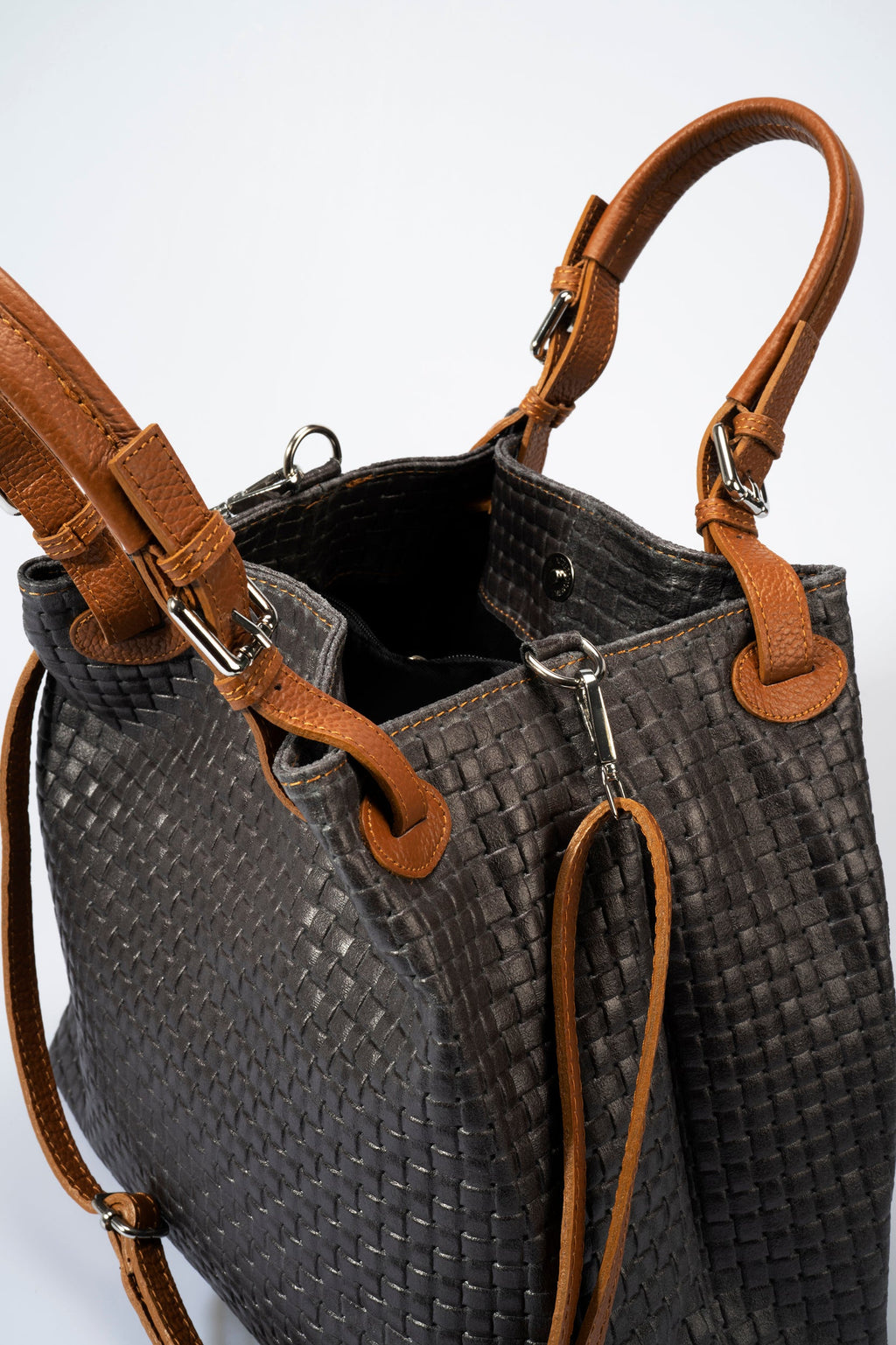 Aria Made in Italy Suede Leather Tote Bag – Dark Brown