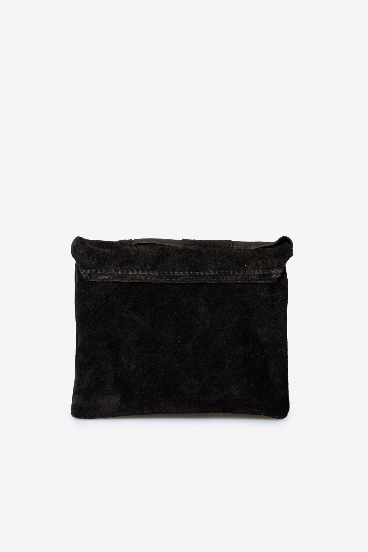 Caterina Made in Italy Suede Leather Crossbody Bag – Black