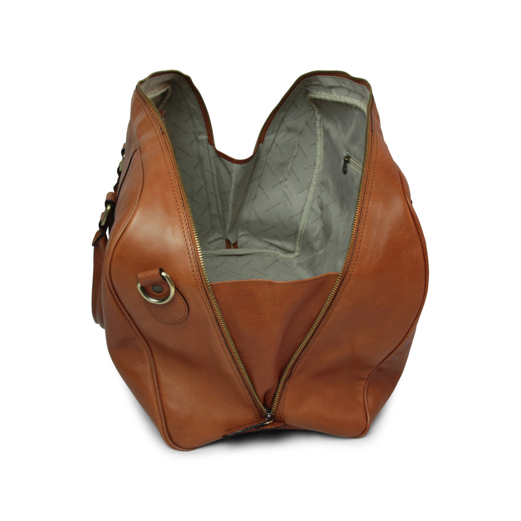 Full grain leather large travel bag