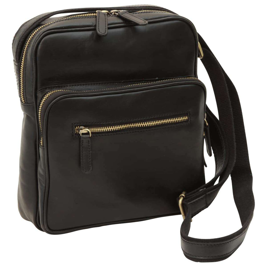 Small leather bag with zip closures