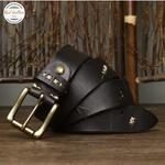 Genuine Leather Brass Pin Buckle Belt