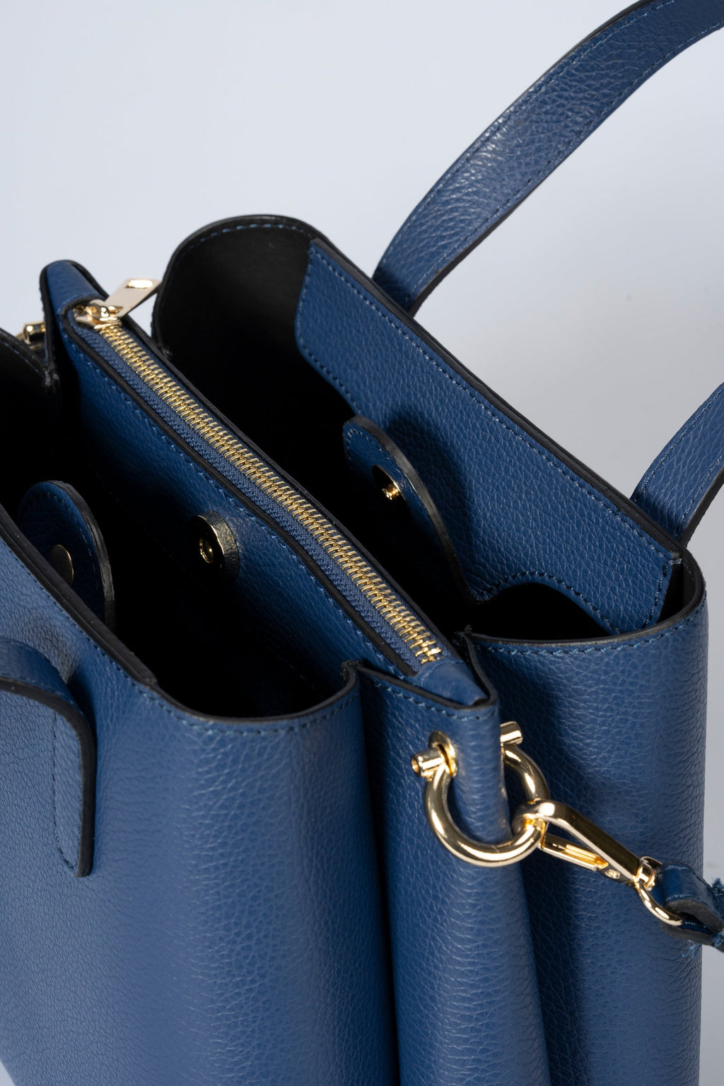 MAREN leather top handle bag - Blue
