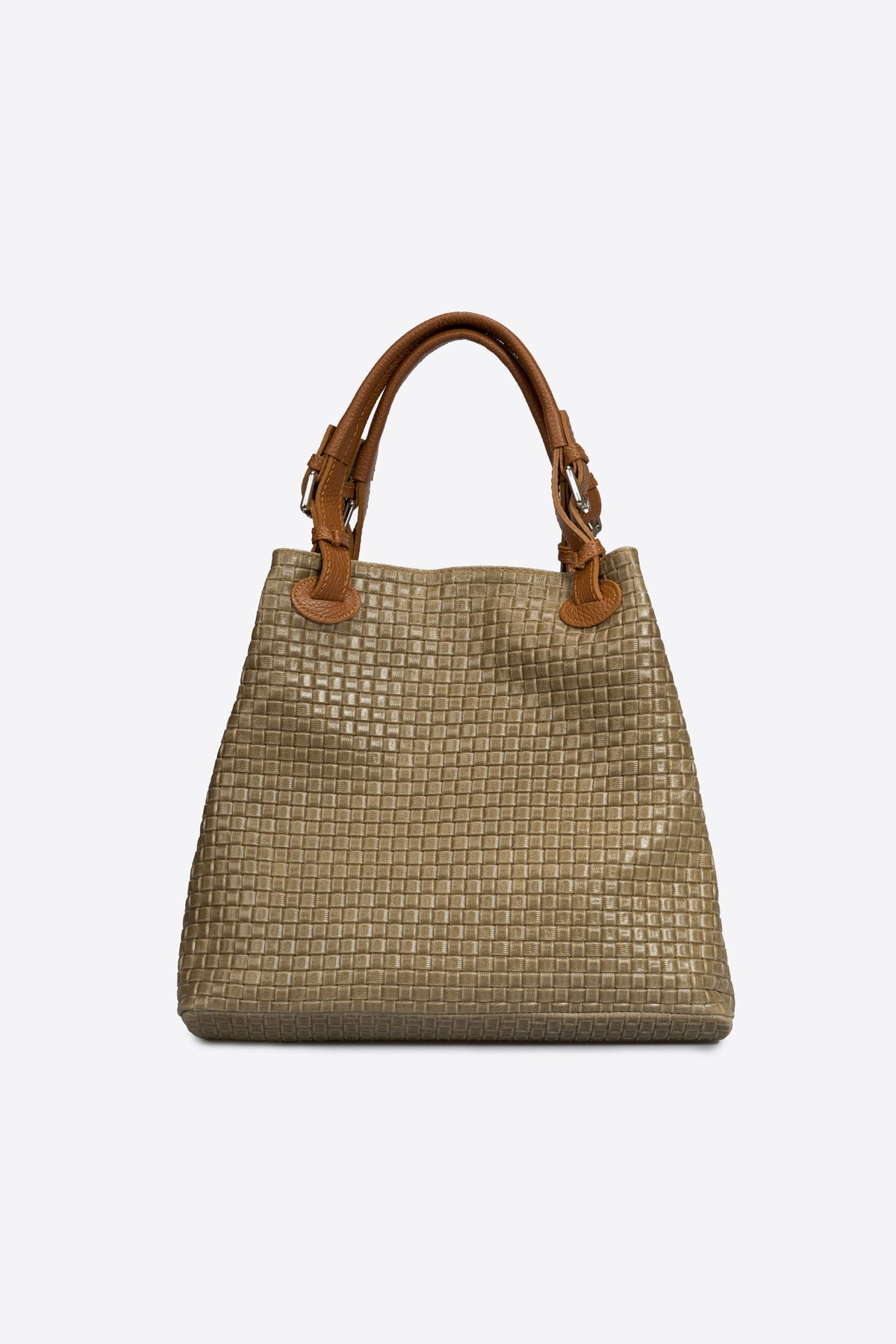 Aria Made in Italy Suede Leather Tote Bag – Mushroom Taupe