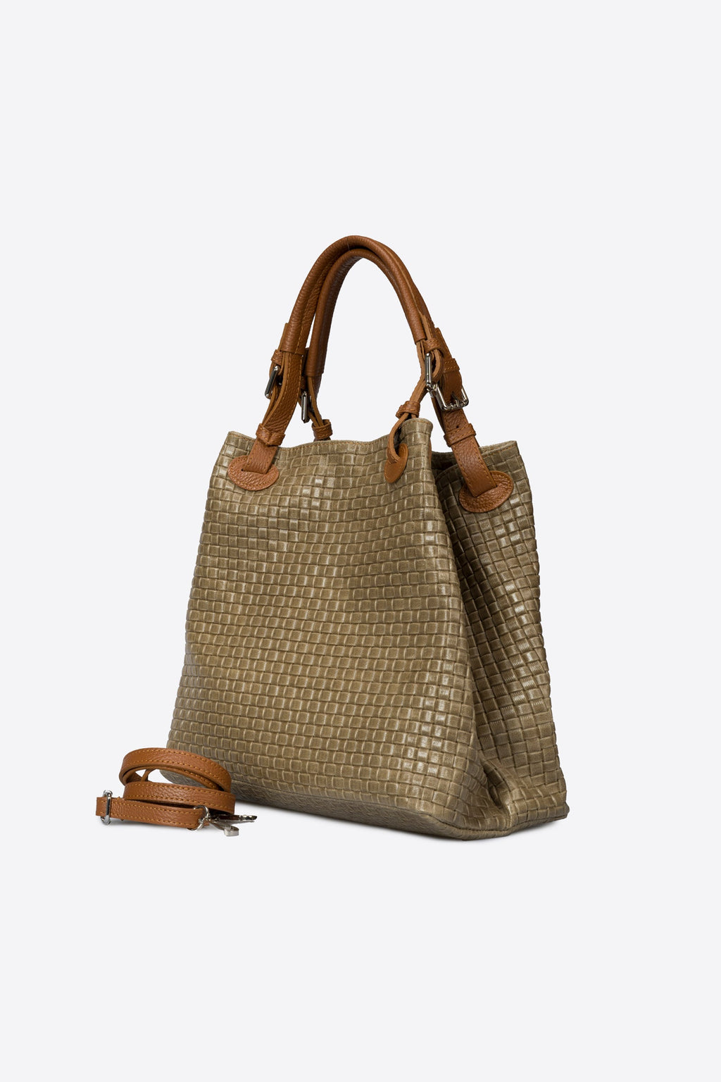 Aria Made in Italy Suede Leather Tote Bag – Mushroom Taupe