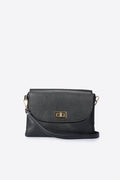 Ludovica Made in Italy Full Grain Leather Crossbody Bag – Black