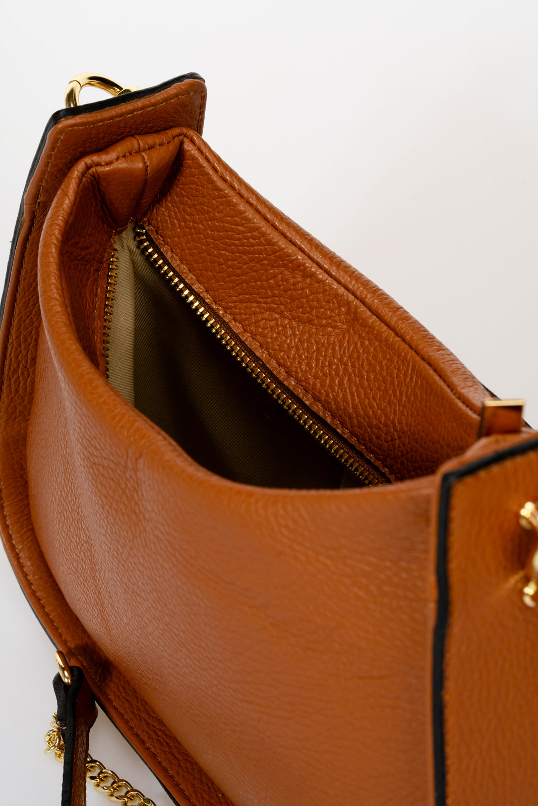 Emilia Made in Italy Leather Top Handle Handbag – Tan
