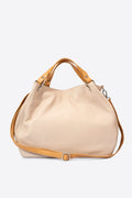 Fiorella Made in Italy Leather Top Handle Handbag – Blush Pink & Tan