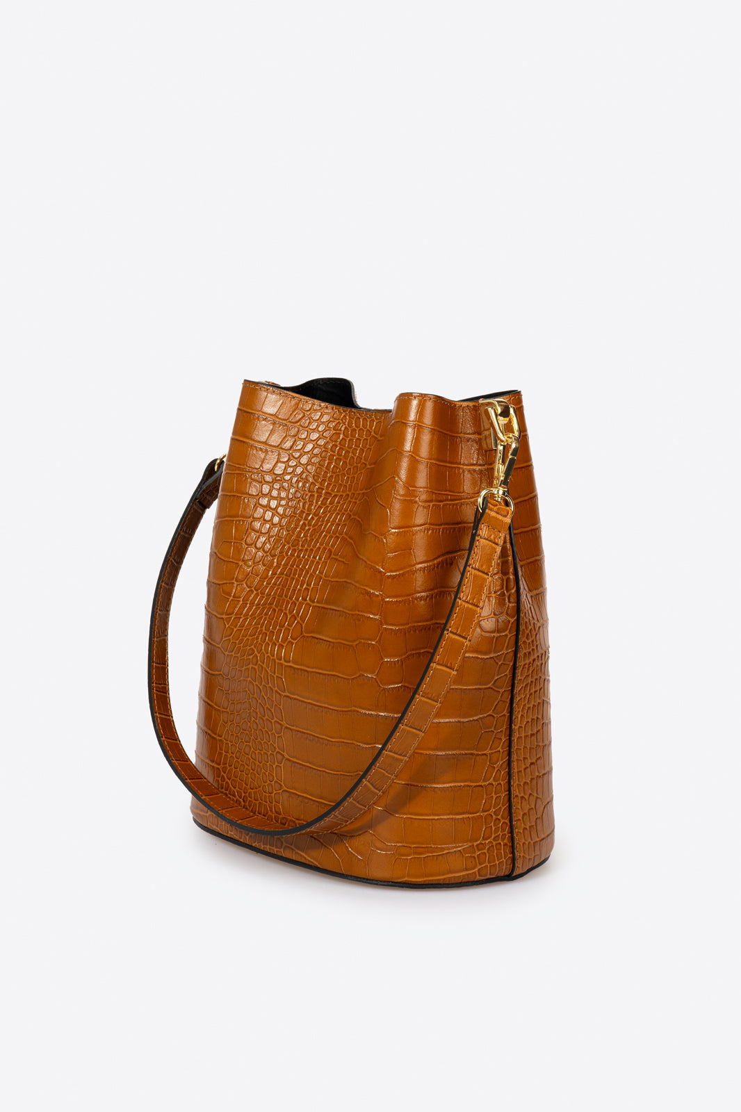 Bianca Made in Italy Leather Shoulder Bag – Cognac