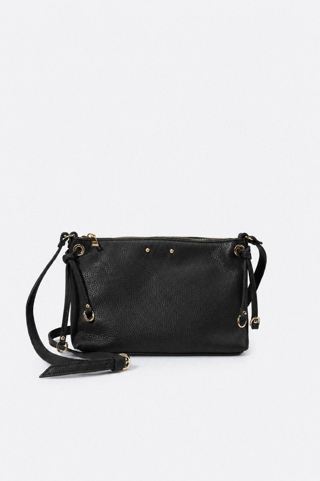 Lucia Made in Italy Leather Crossbody Bag – Black