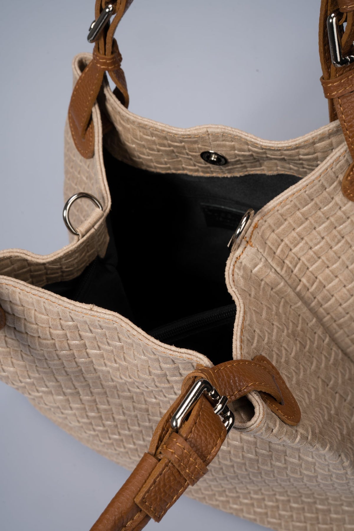 Aria Made in Italy Suede Leather Tote Bag – Taupe