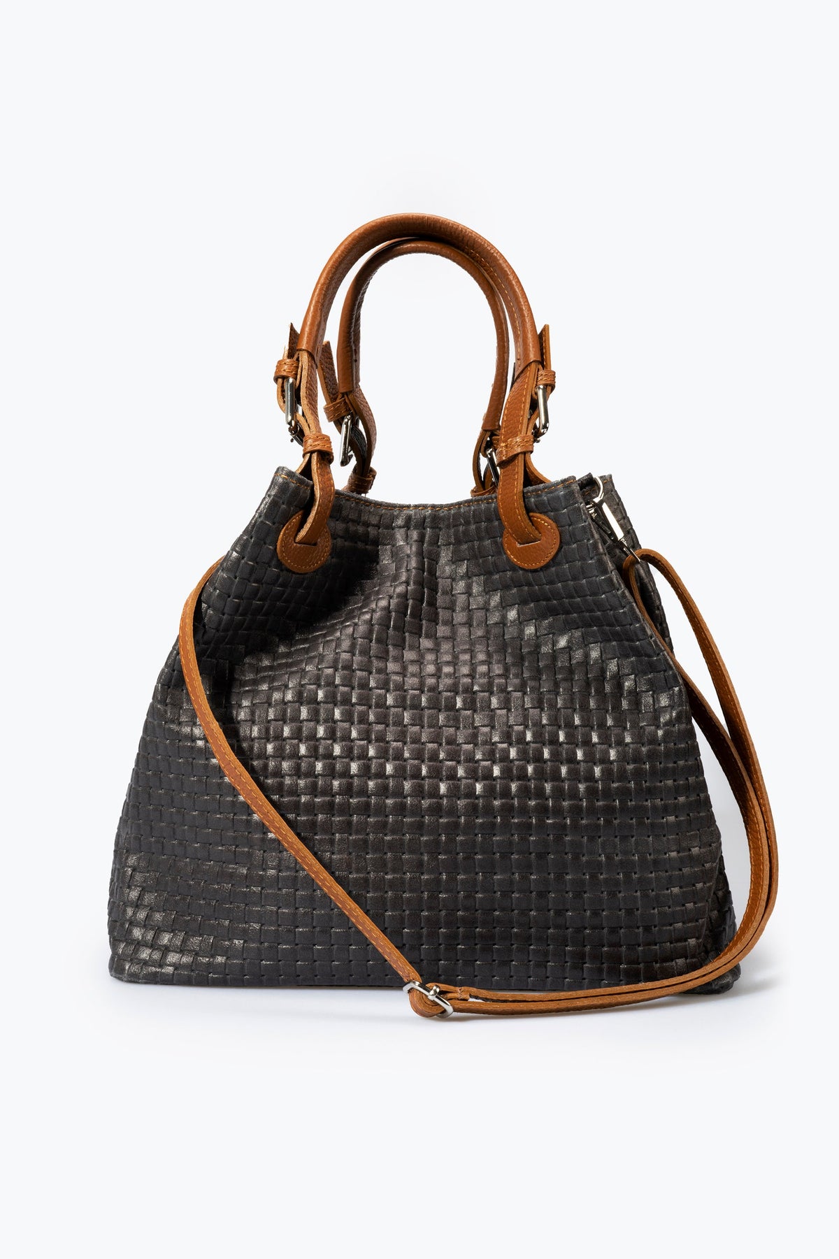 Aria Made in Italy Suede Leather Tote Bag – Dark Brown