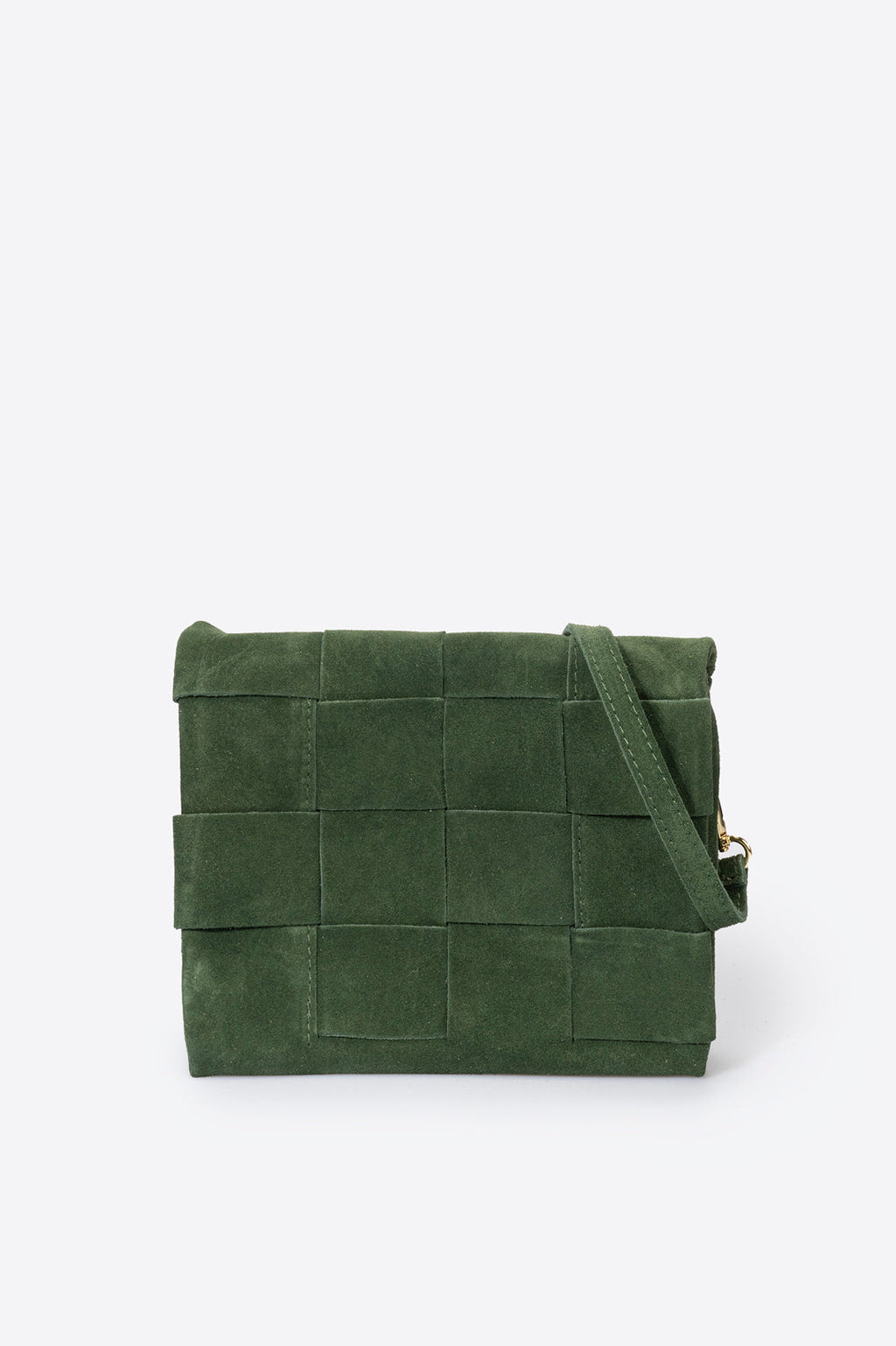 Caterina Made in Italy Suede Leather Crossbody Bag – Green