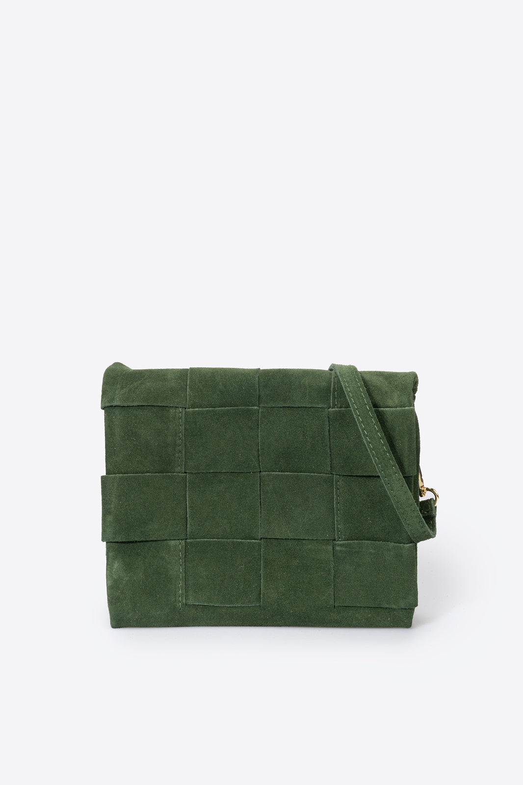 Caterina Made in Italy Suede Leather Crossbody Bag – Green