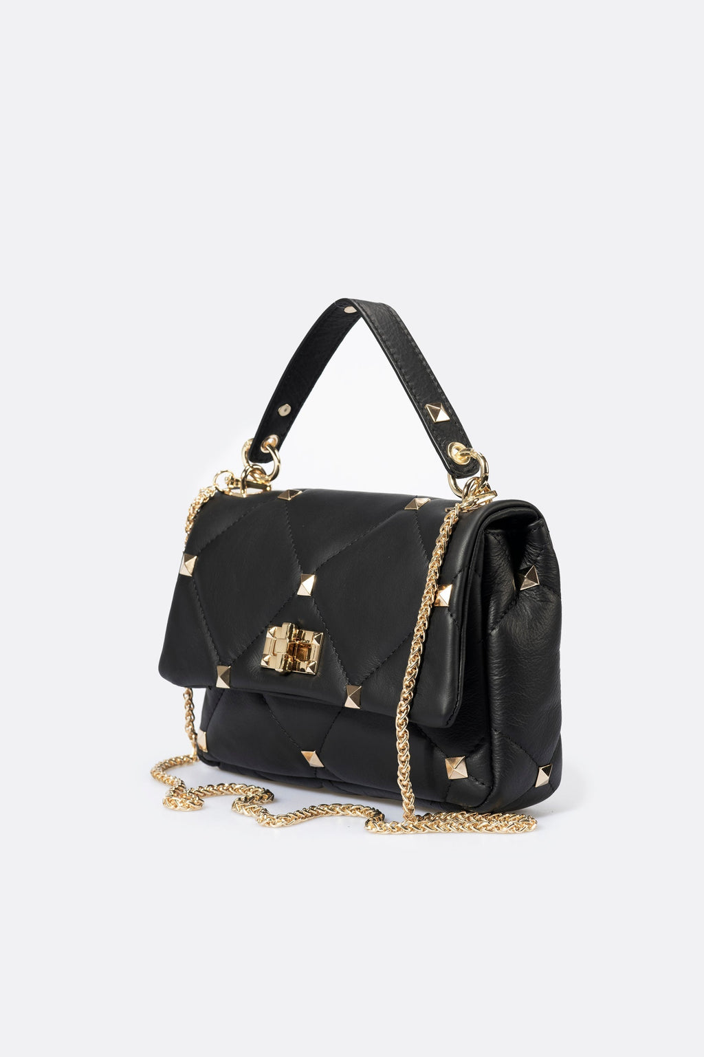 Ilaria Made in Italy Full Grain Leather Top Handle Handbag – Black