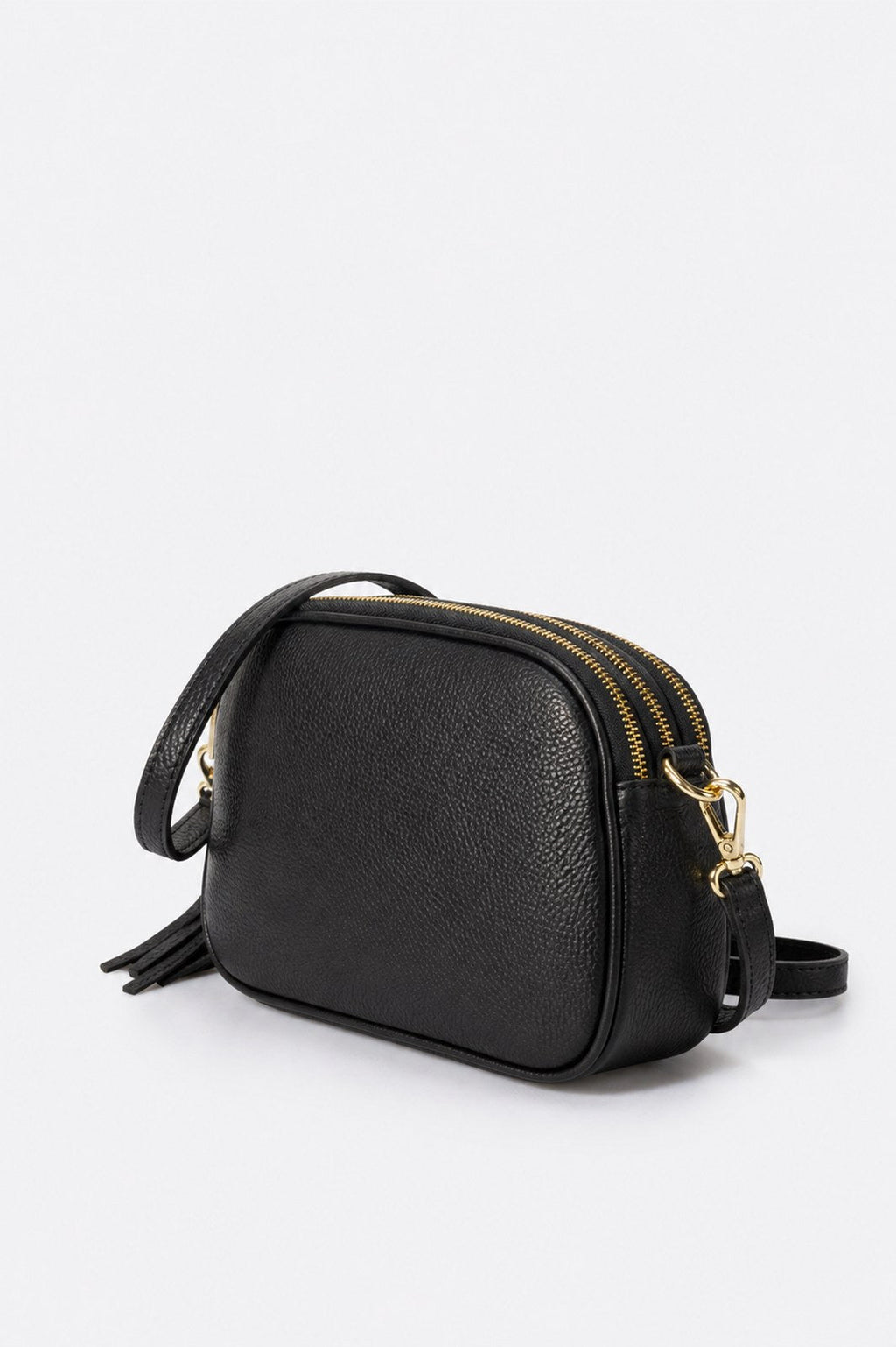 Elena Made in Italy Leather Crossbody Bag – Black