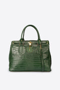 Federica Made in Italy Leather Top Handle Handbag – Green