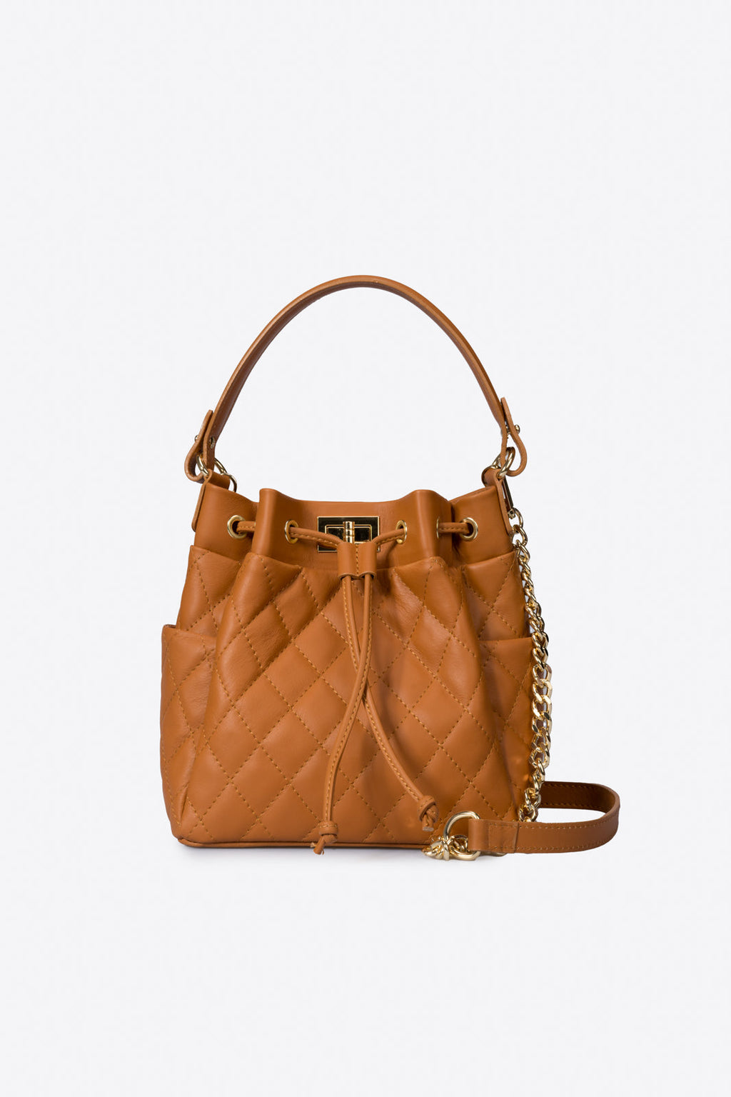Veronica Made in Italy Full Grain Leather Top Handle Handbag – Tan