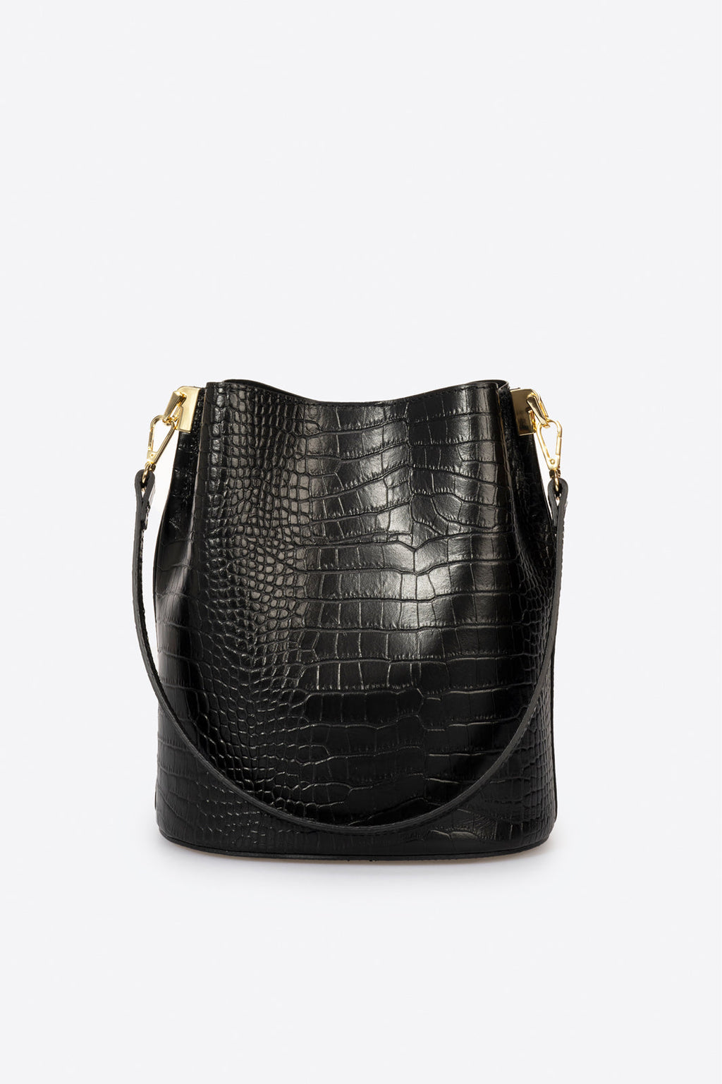 Bianca Made in Italy Leather Shoulder Bag – Black
