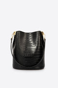 Bianca Made in Italy Leather Shoulder Bag – Black