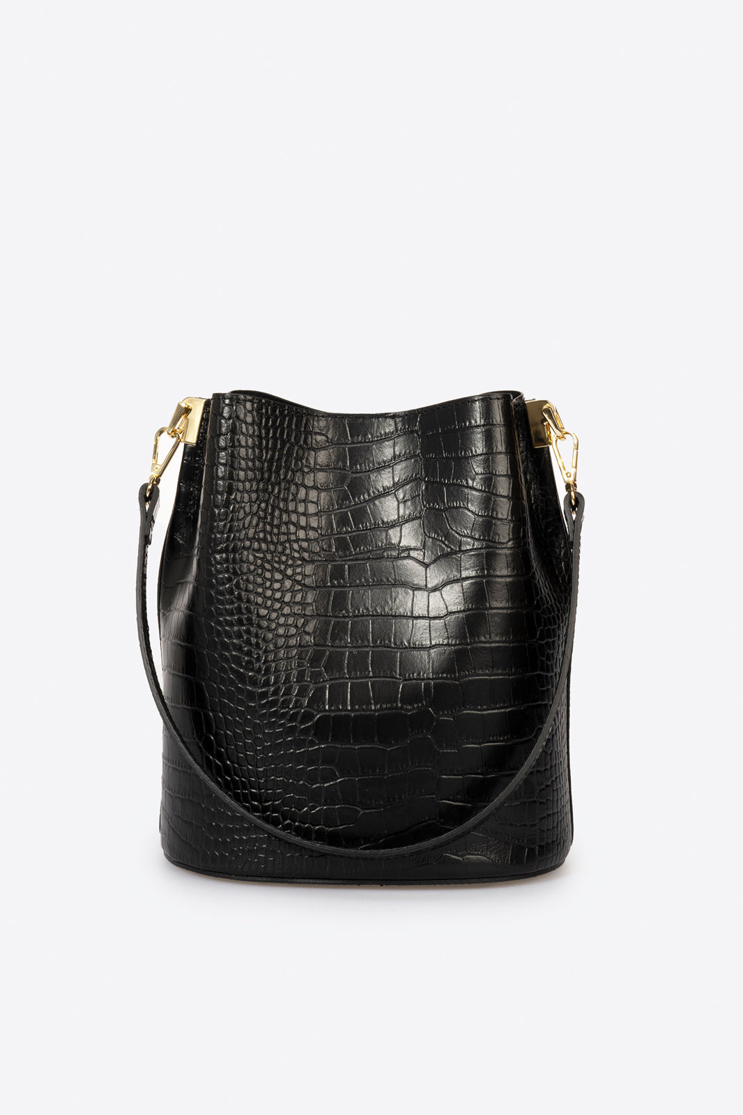 Bianca Made in Italy Leather Shoulder Bag – Black
