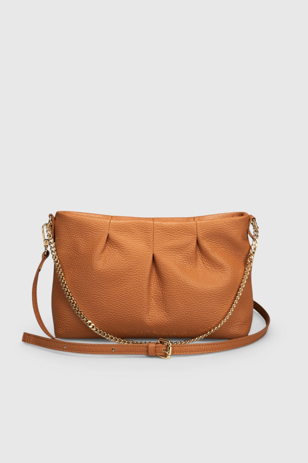 Clio Made in Italy Leather Crossbody Bag – Tan
