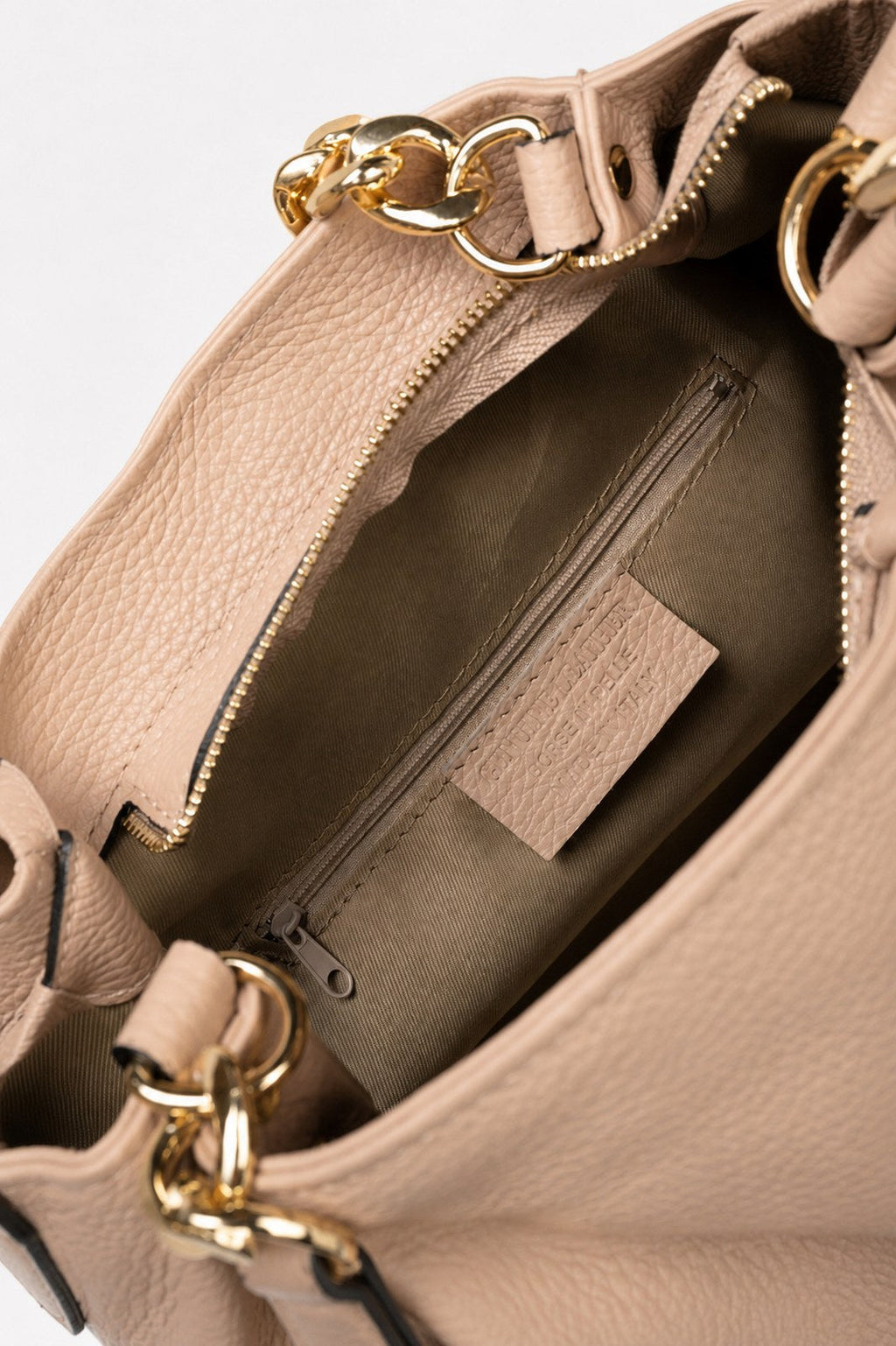Eleonora Made in Italy Leather Shoulder Bag – Blush Pink