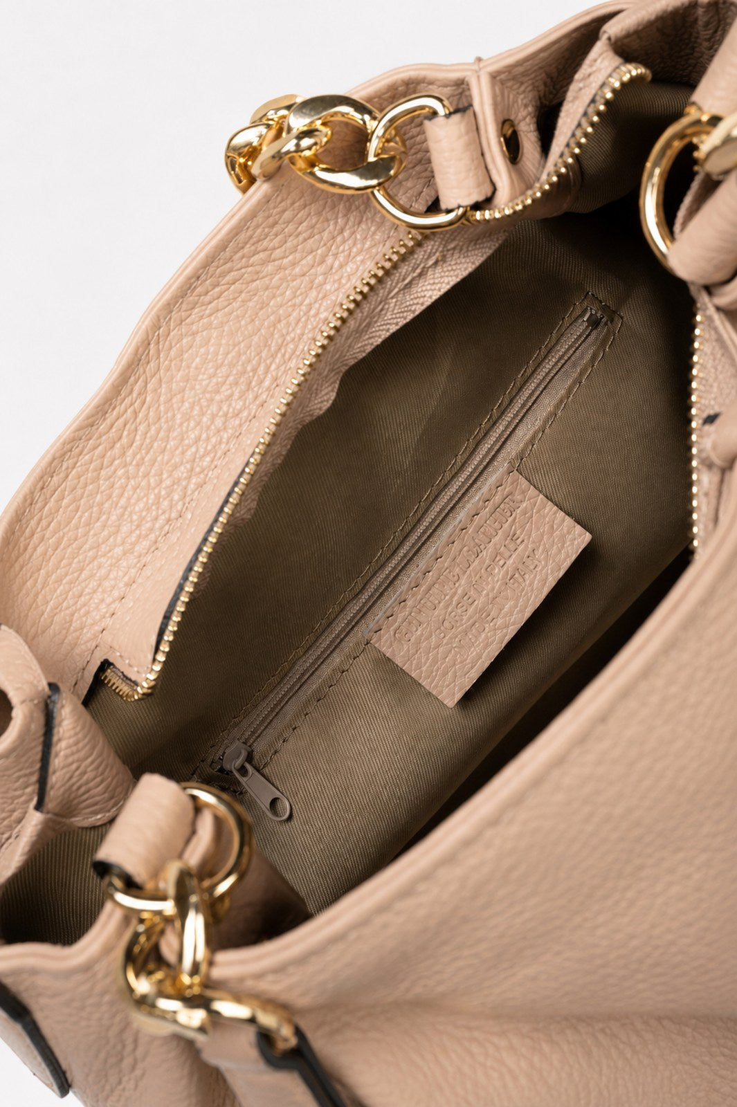 Eleonora Made in Italy Leather Shoulder Bag – Blush Pink