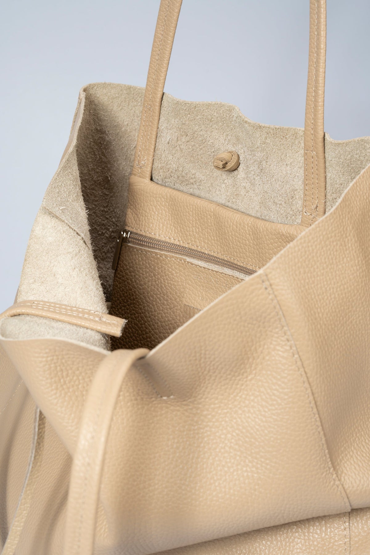 Francesca Made in Italy Leather Tote Bag – Cream