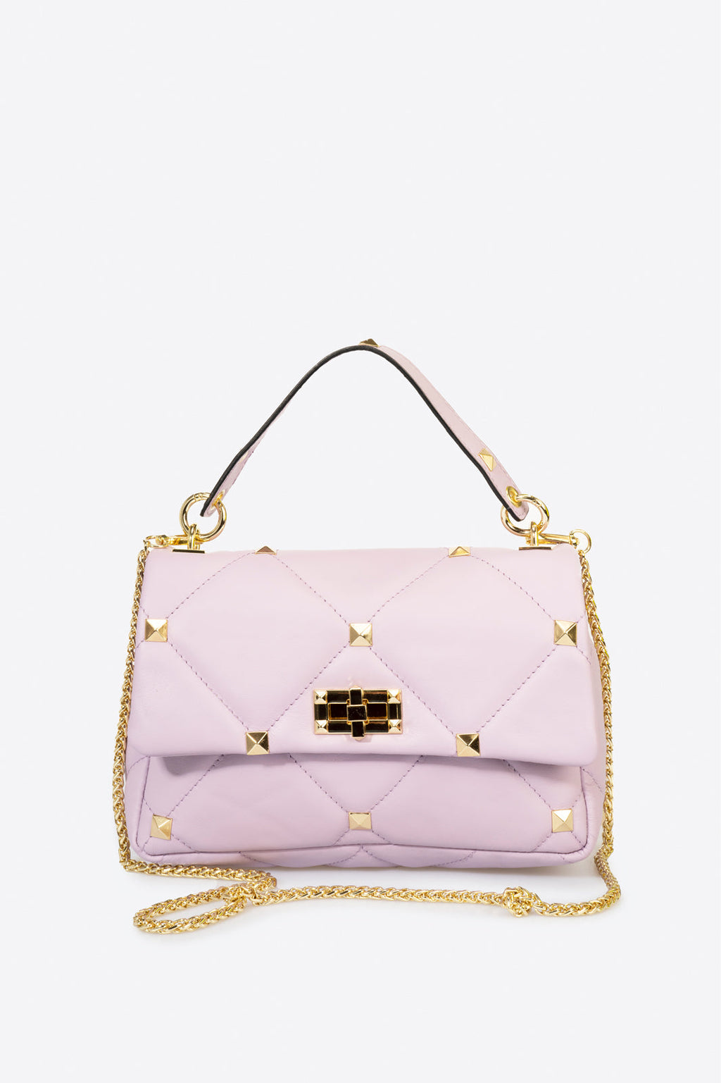 Ilaria Made in Italy Full Grain Leather Top Handle Handbag – Pink