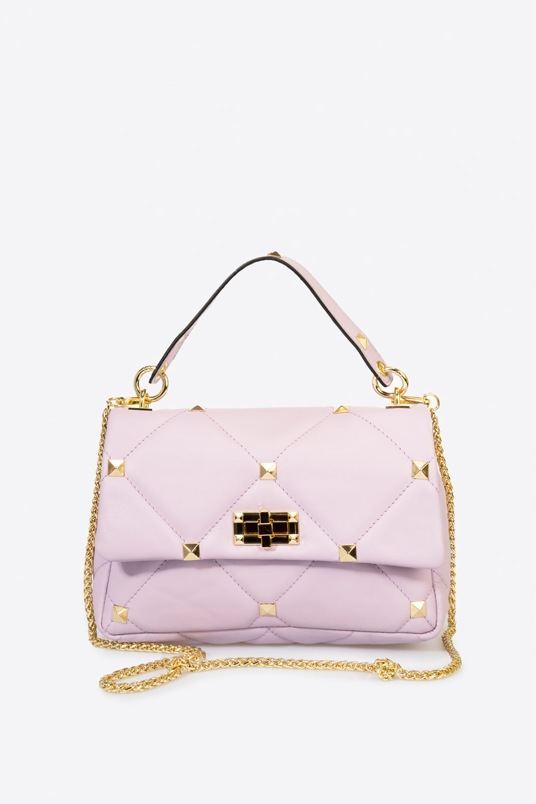 Ilaria Made in Italy Full Grain Leather Top Handle Handbag – Pink