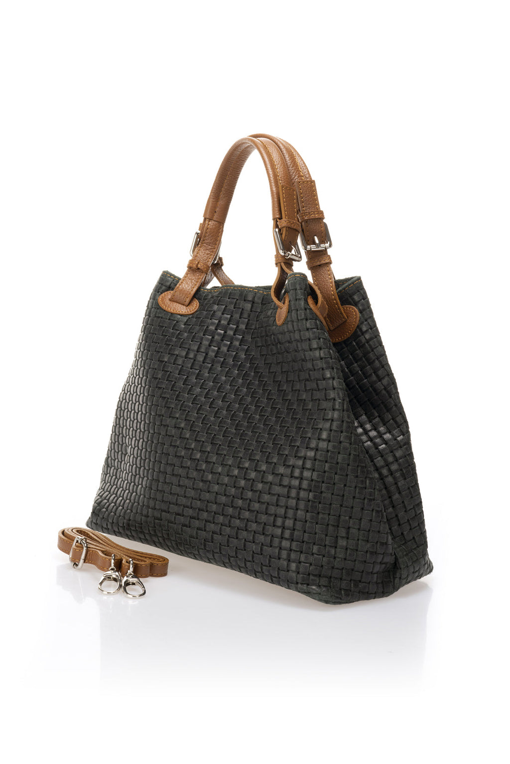 Aria Made in Italy Suede Leather Tote Bag – Dark Green