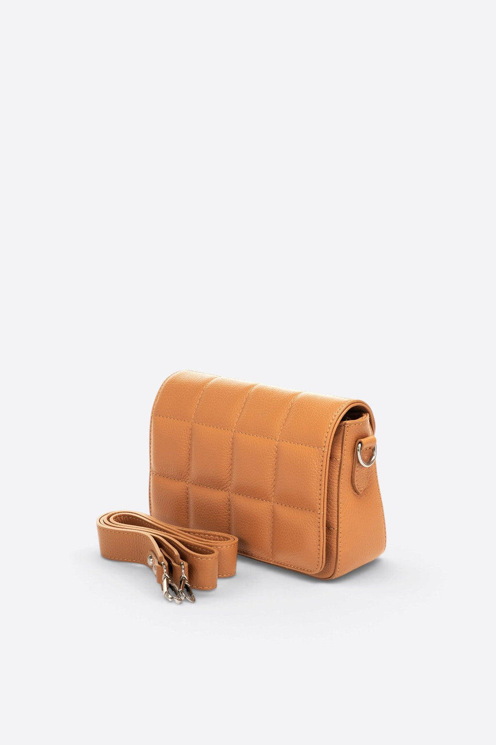 Aurora Made in Italy Metallic Suede Leather Crossbody Bag – Cognac
