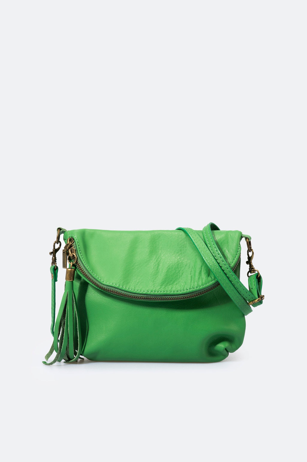 Alessia Made in Italy Full Grain Leather Crossbody Bag – Apple Green