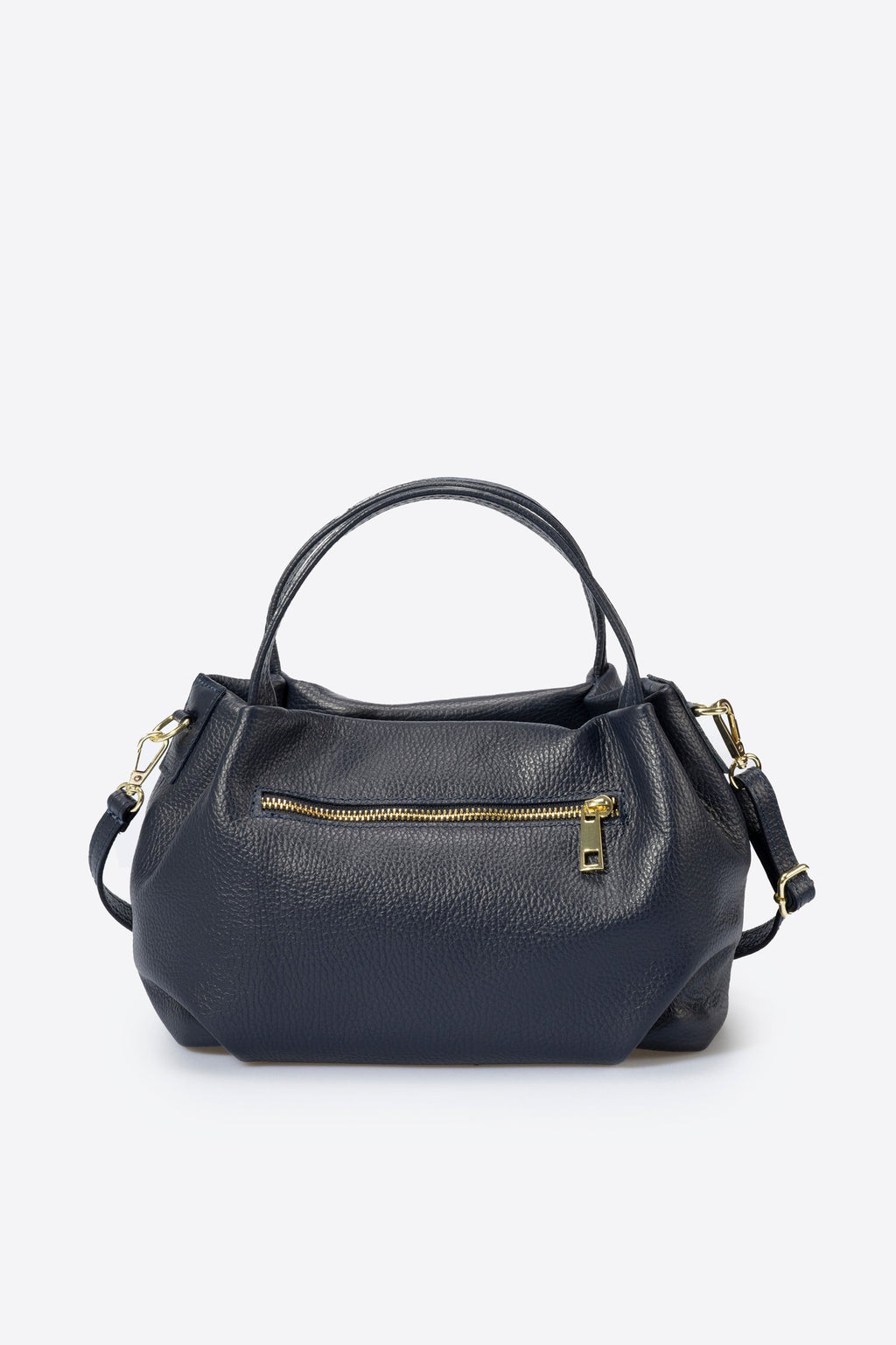 Mia Made in Italy Leather Top Handle Handbag – Blue