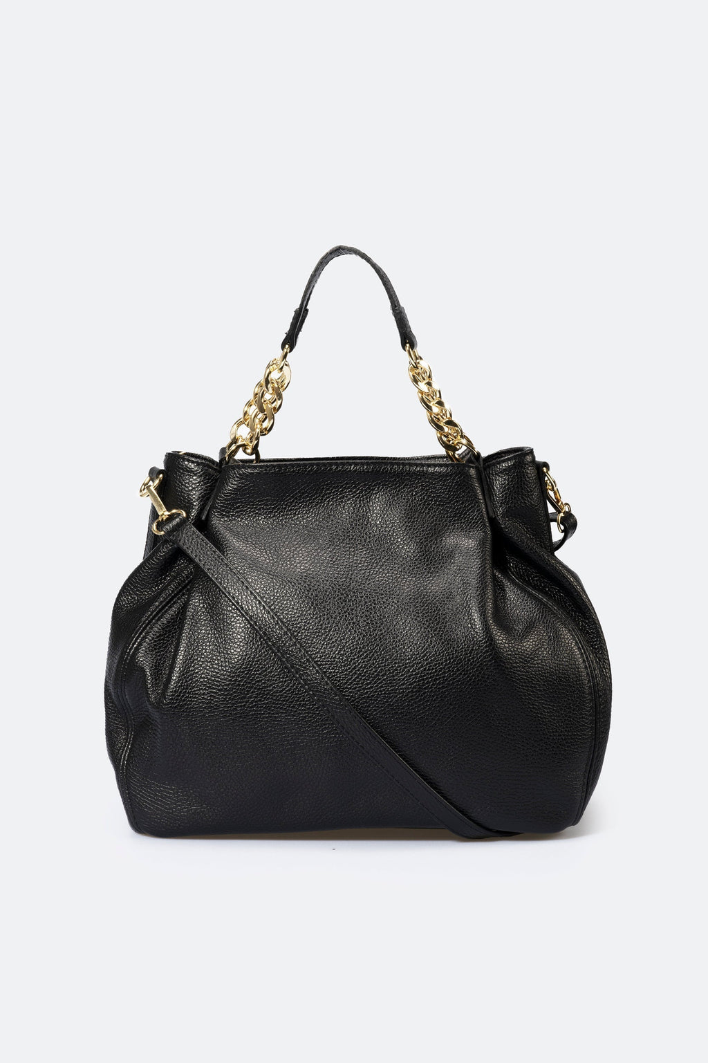 Eleonora Made in Italy Leather Shoulder Bag – Black