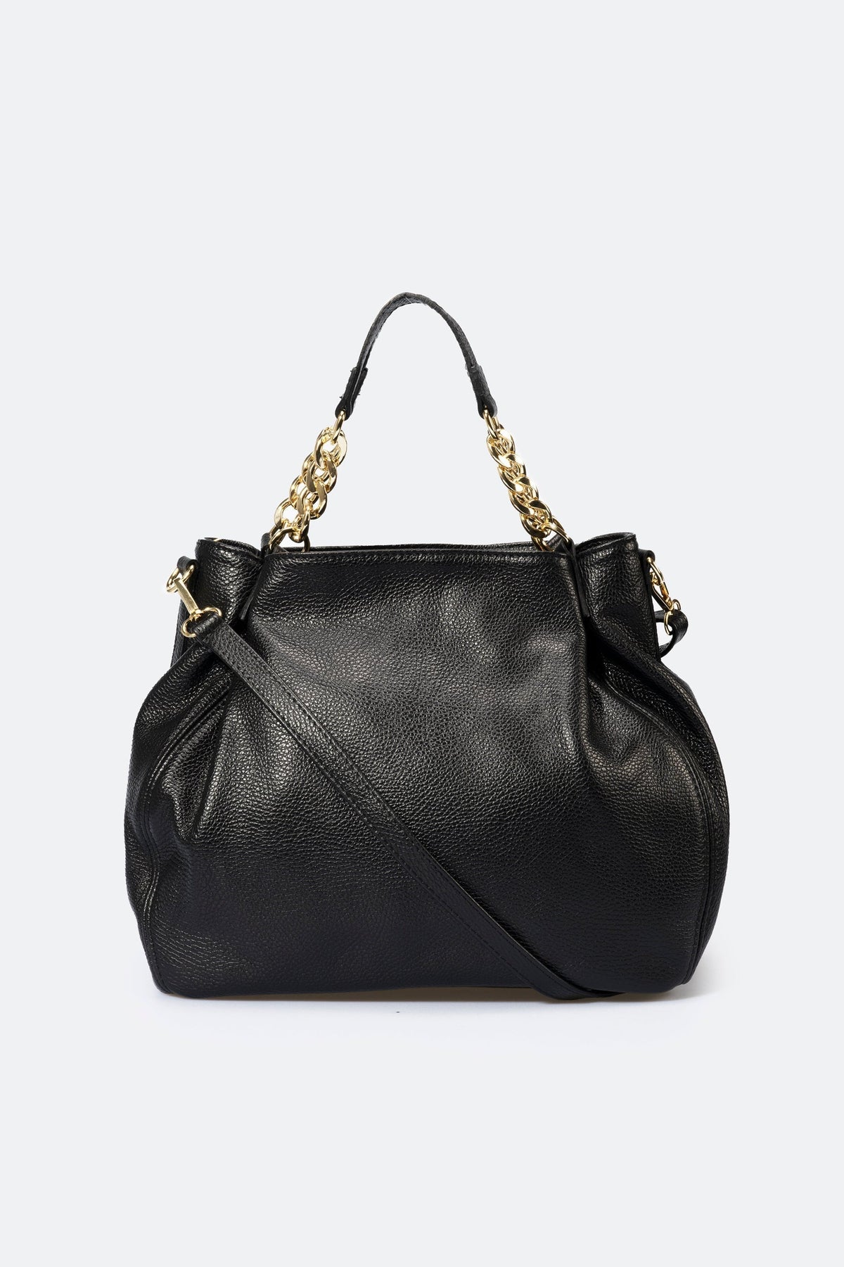Eleonora Made in Italy Leather Shoulder Bag – Black