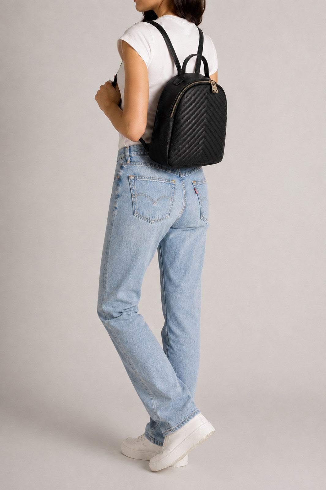 Rebecca Made in Italy Leather Backpack – Black