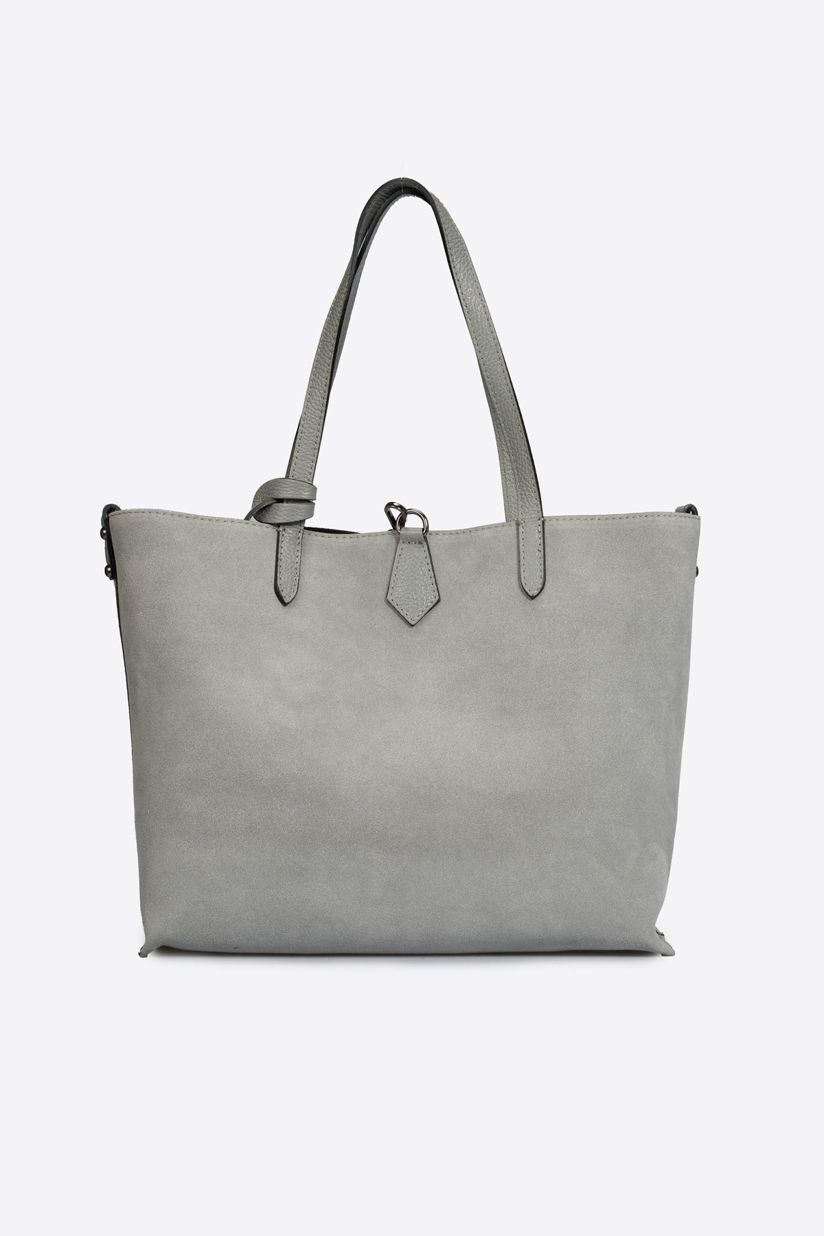Raffaella Made in Italy Suede Leather Tote Bag – Grey