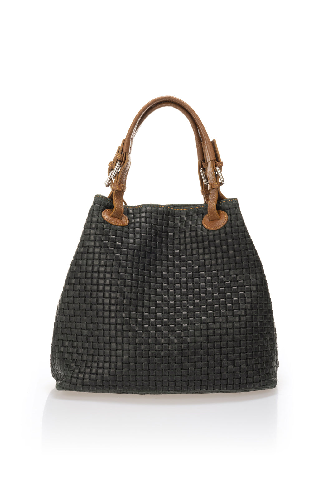 Aria Made in Italy Suede Leather Tote Bag – Dark Green